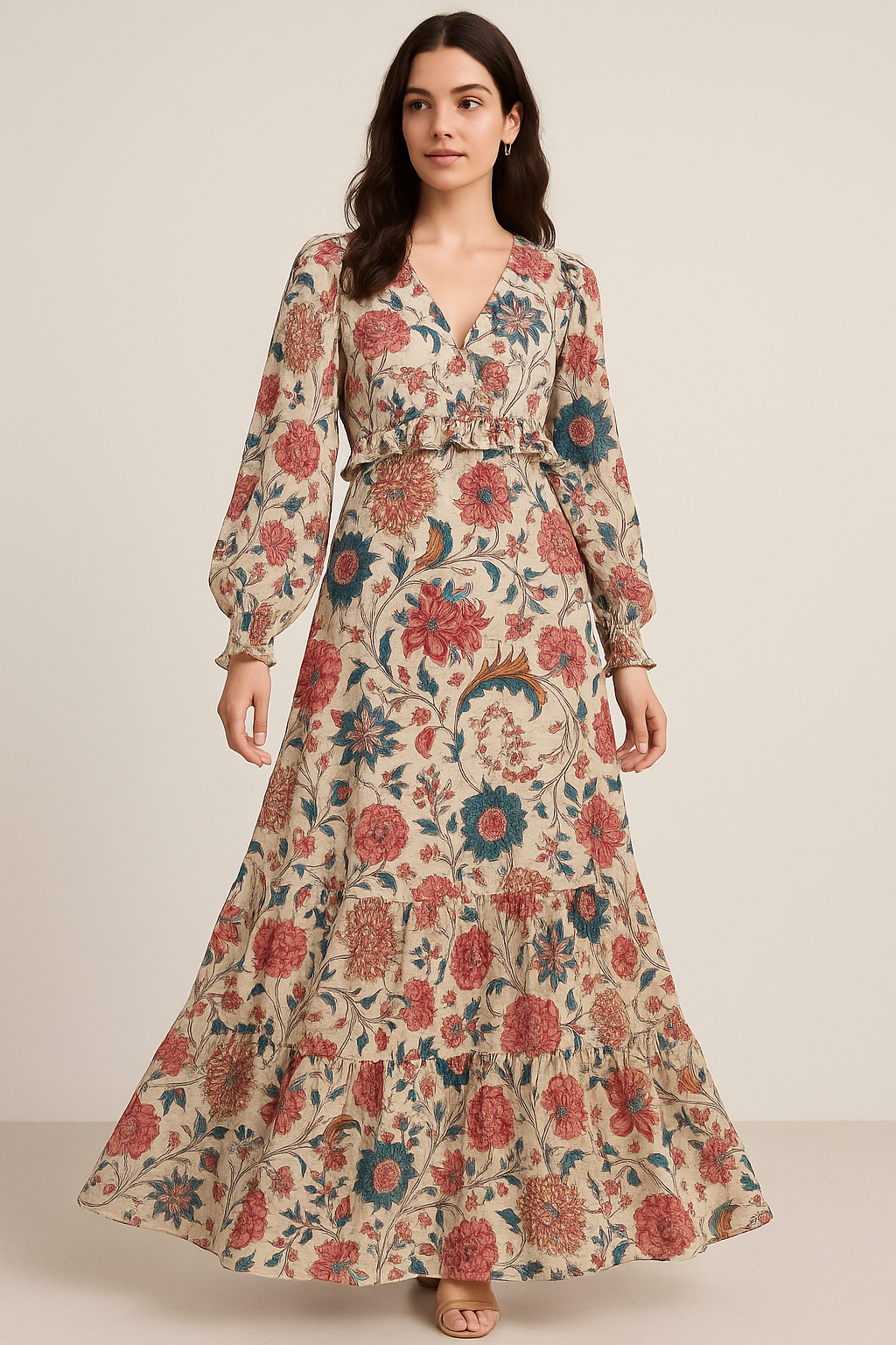 Damask Multi-Color Digital Printed Fabric