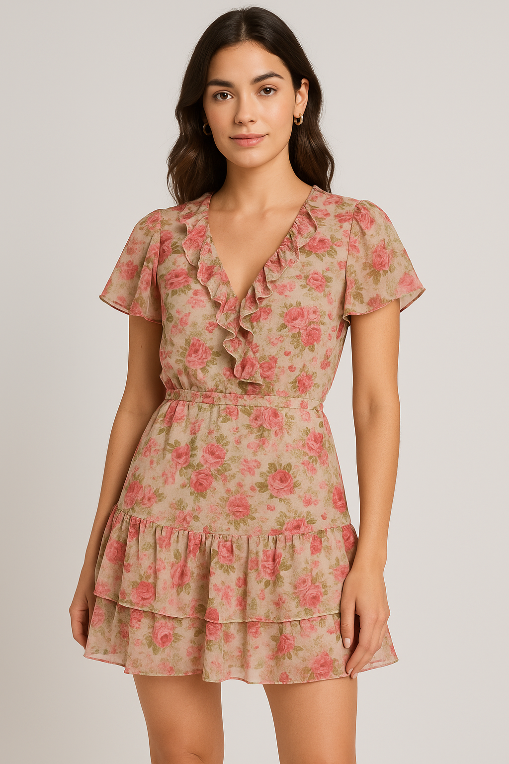 Beautiful Bunch of Roses Digital Printed Fabric