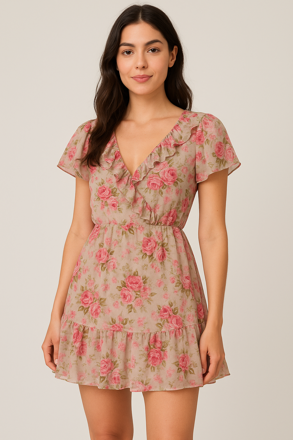 Beautiful Bunch of Roses Digital Printed Fabric