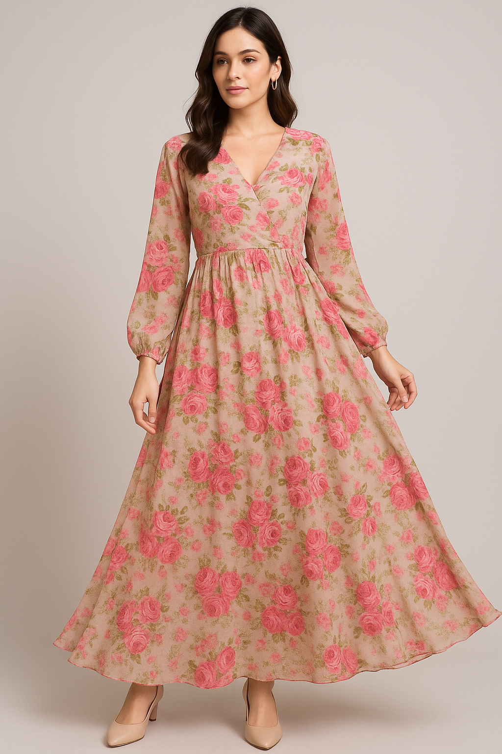 Beautiful Bunch of Roses Digital Printed Fabric