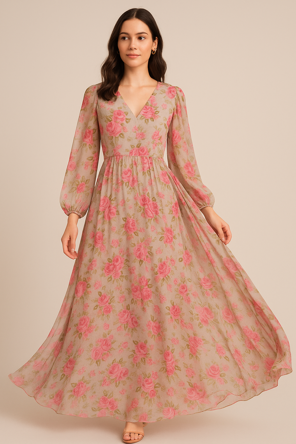 Beautiful Bunch of Roses Digital Printed Fabric