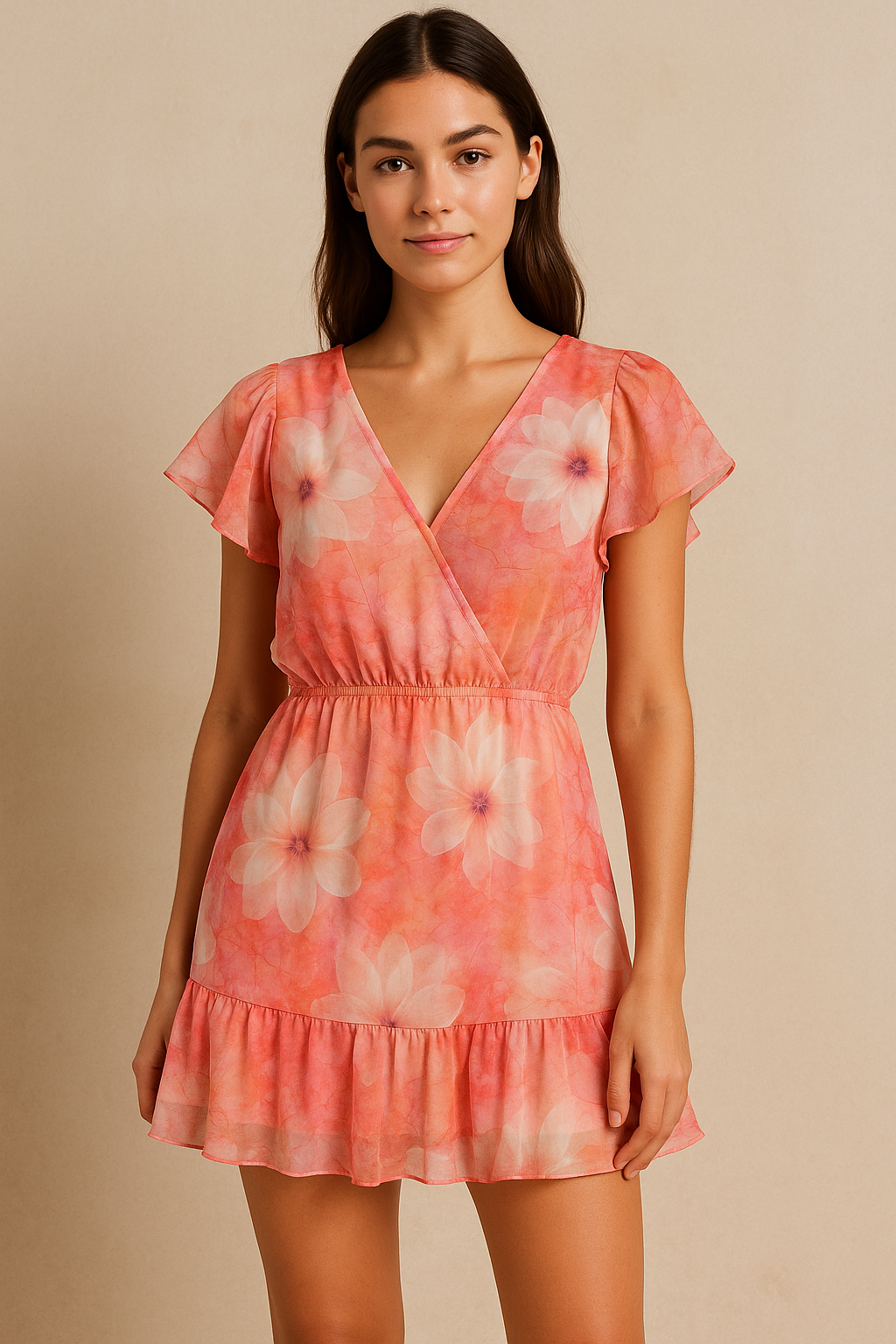 Beautiful Red Floral Digital Printed Fabric