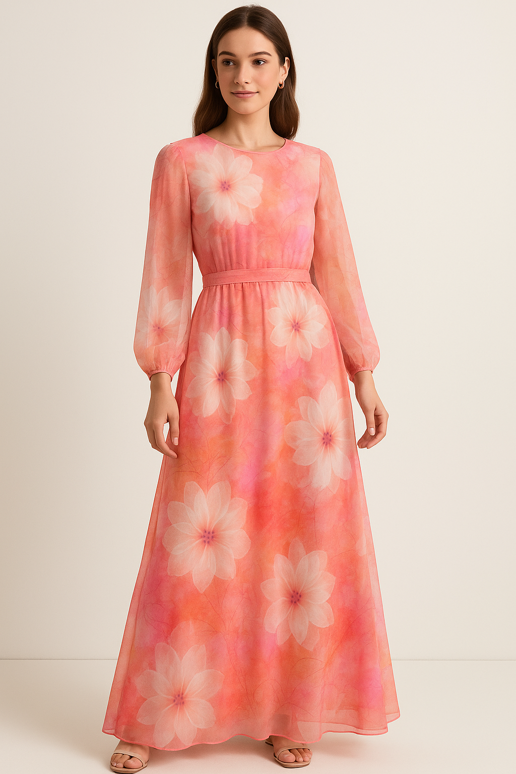 Beautiful Red Floral Digital Printed Fabric