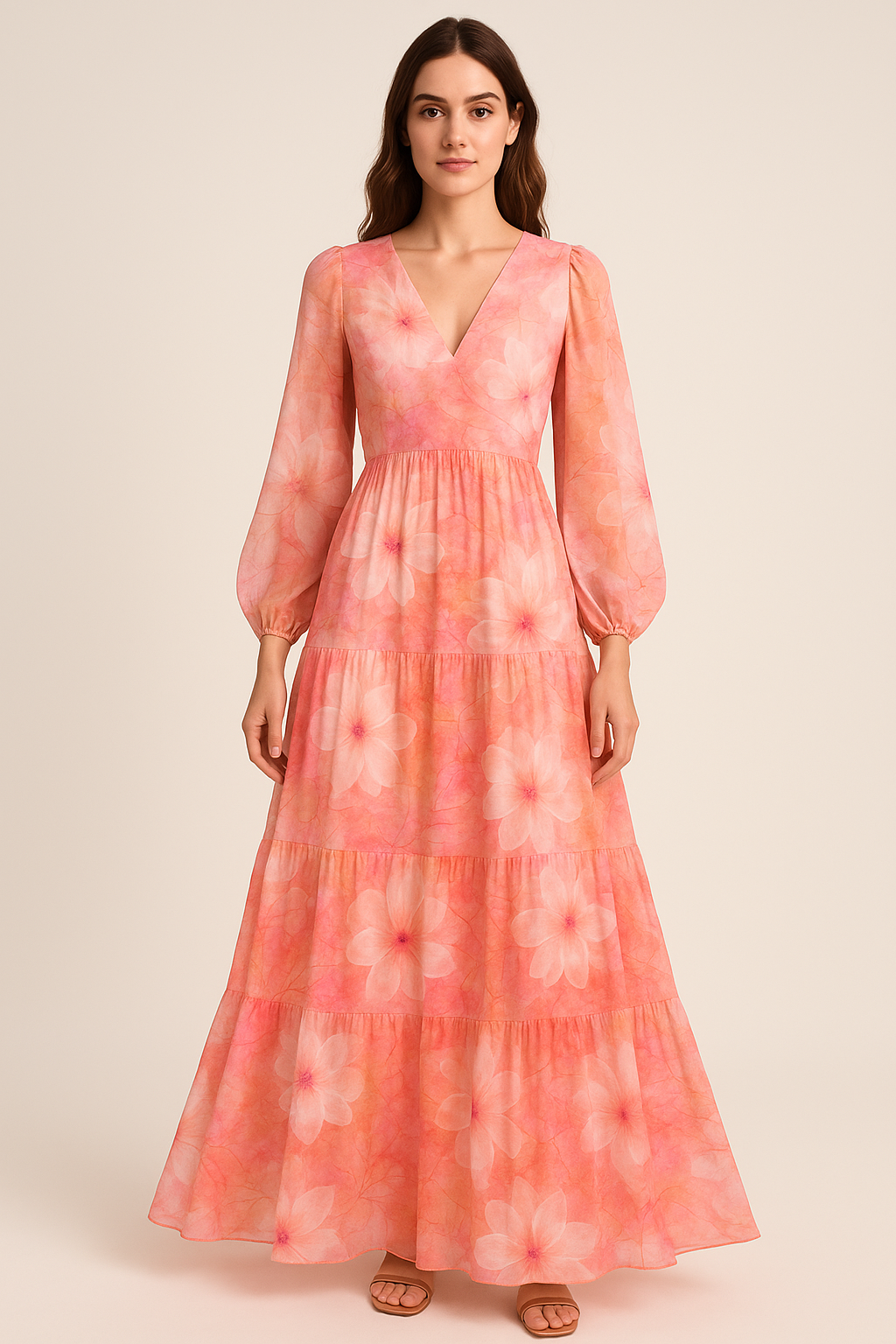 Beautiful Red Floral Digital Printed Fabric