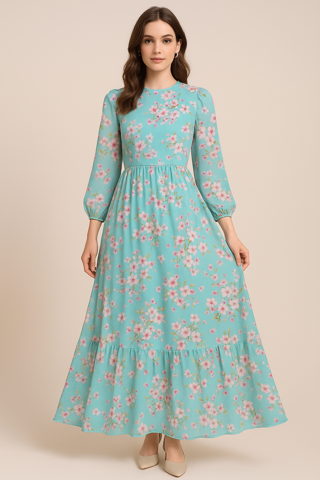 Beautiful Rama Floral Vine Digital Printed Fabric