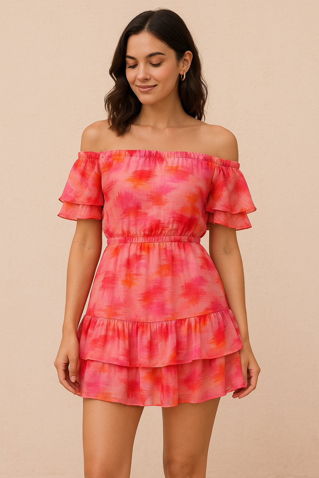 Beautiful Multi-Color Leheriya Digital Printed Fabric