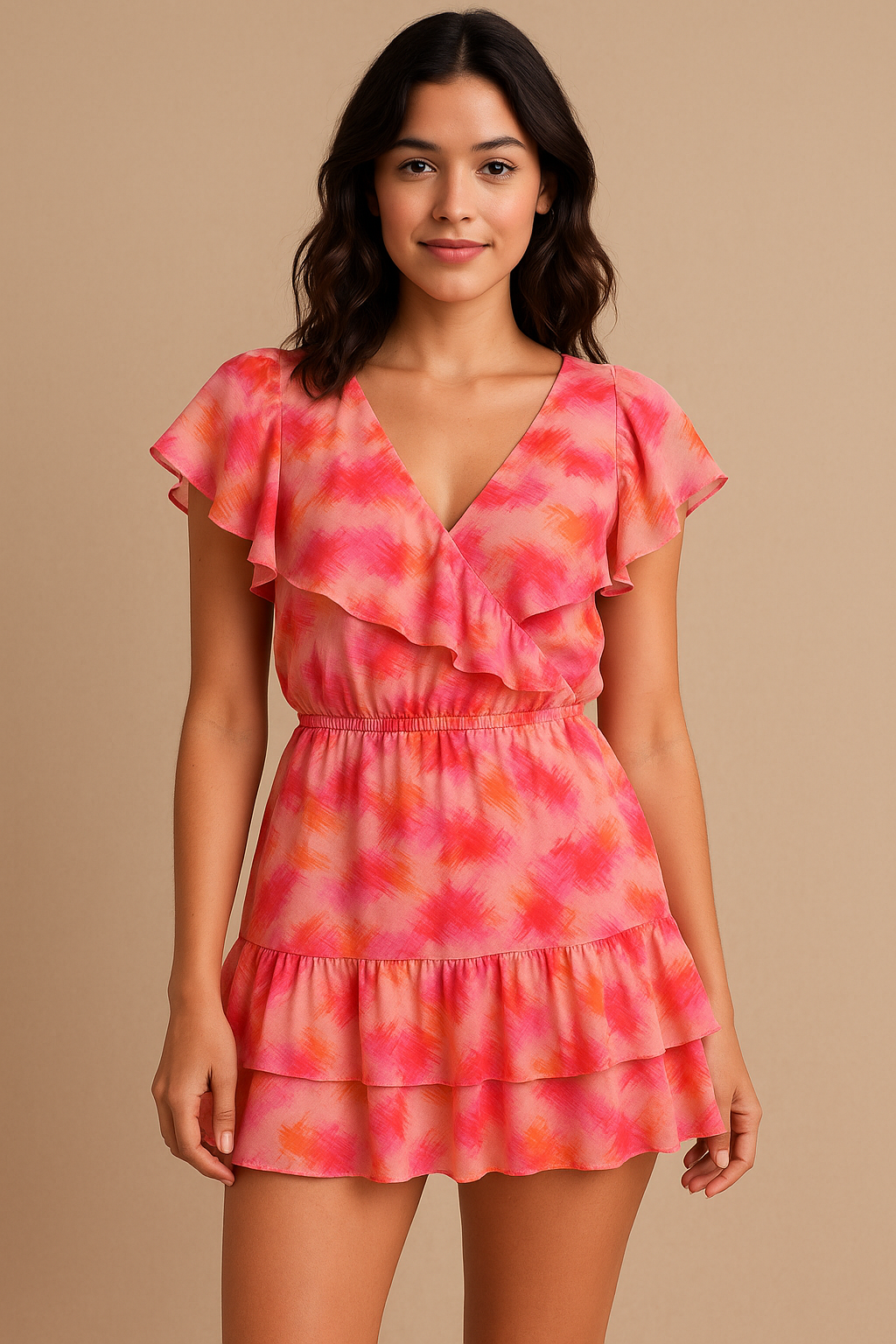 Beautiful Multi-Color Leheriya Digital Printed Fabric