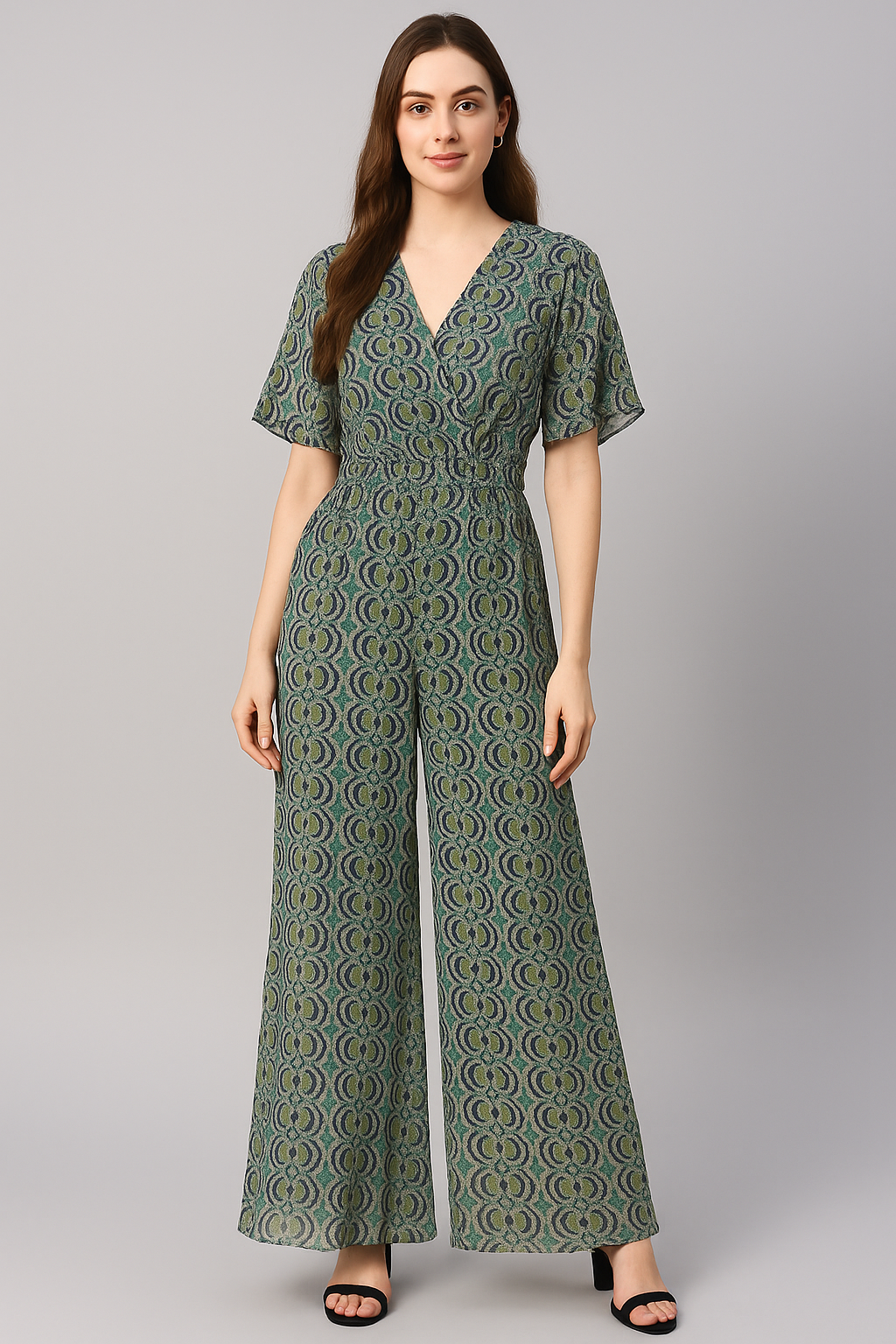 Bead and Reel Pattern Digital Printed Fabric