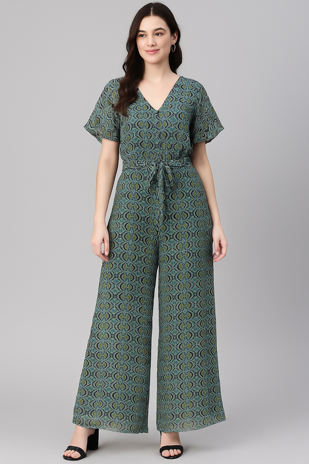 Bead and Reel Pattern Digital Printed Fabric