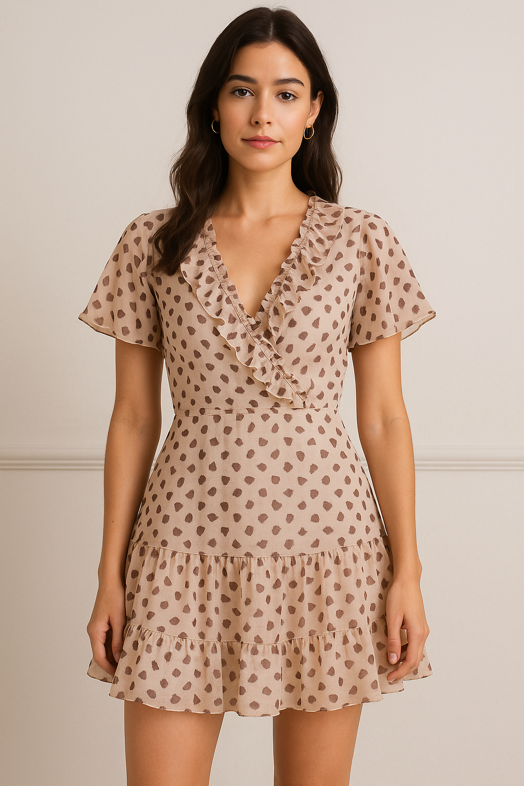 Brown Stones Digital Printed Fabric - Pure Georgette