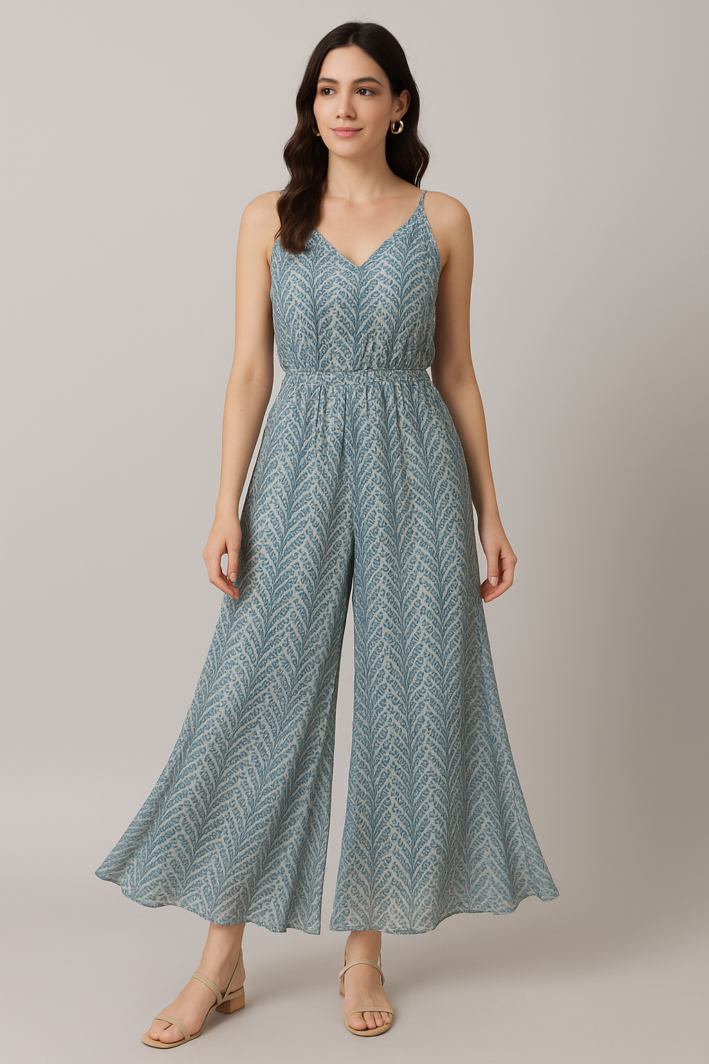 Morpich Block Digital Printed Fabric  - Pure Georgette