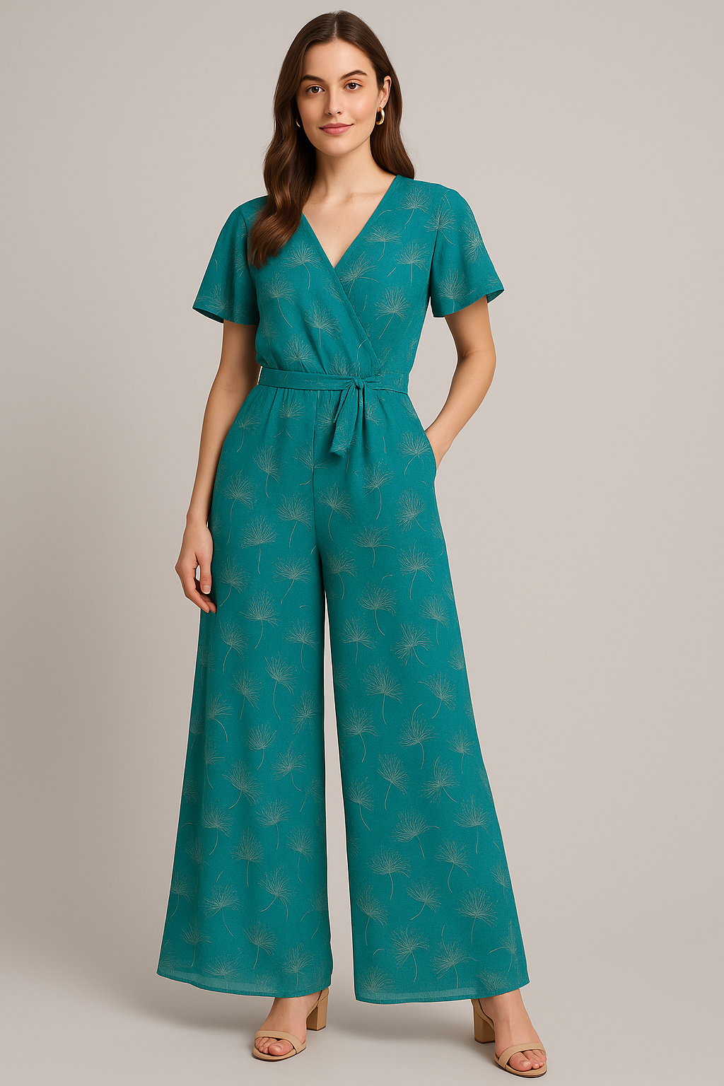 White Floating Flower Digital Printed Fabric - Pure Georgette