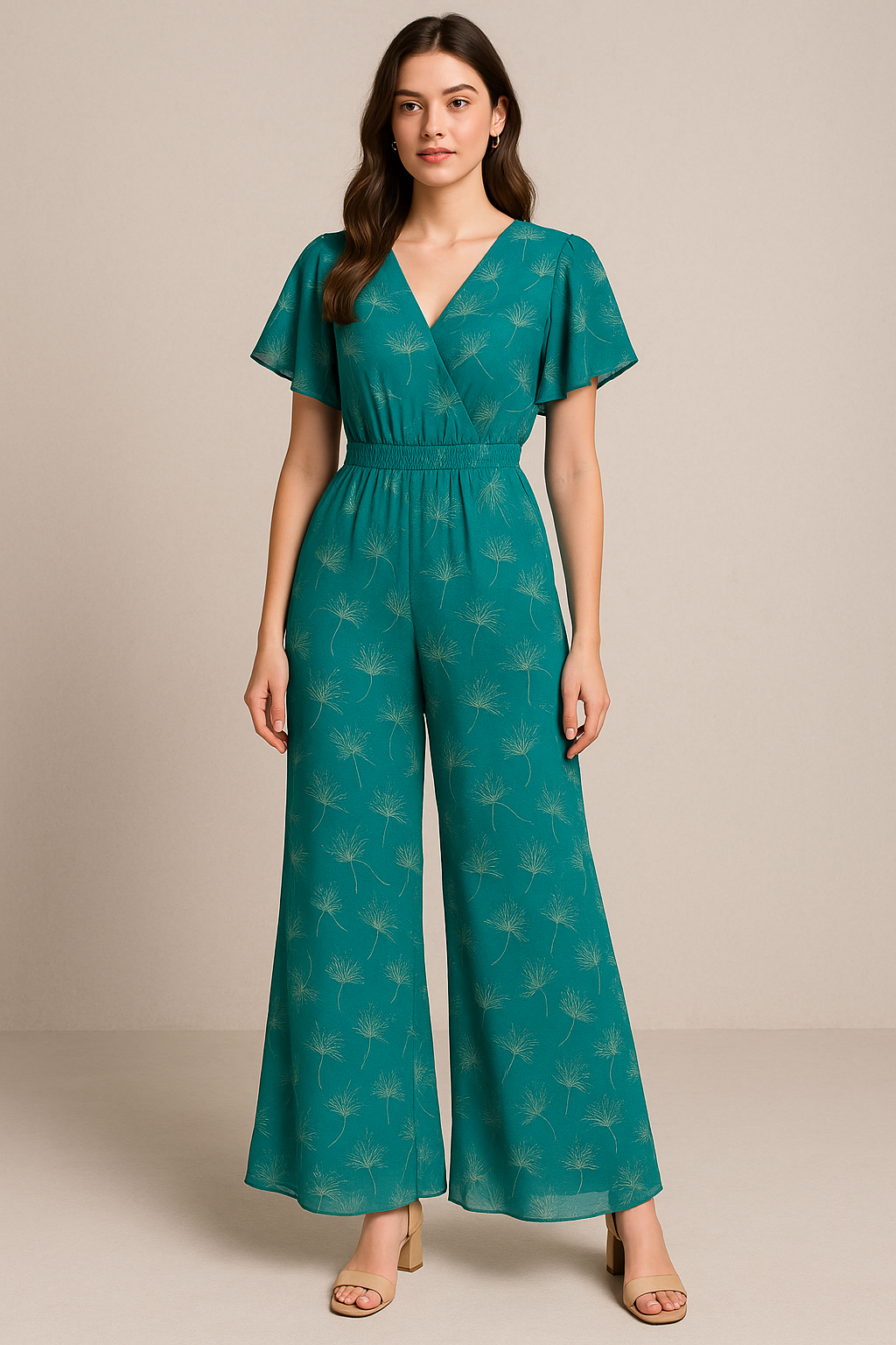 White Floating Flower Digital Printed Fabric - Pure Georgette