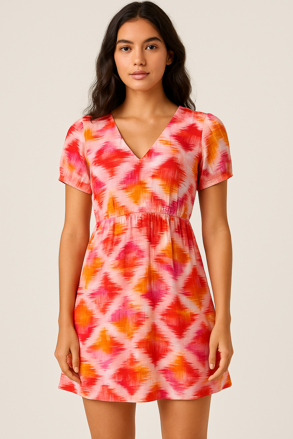 Classy Multicolor Damask Zigzag Pure Cotton Digital Printed Fabric