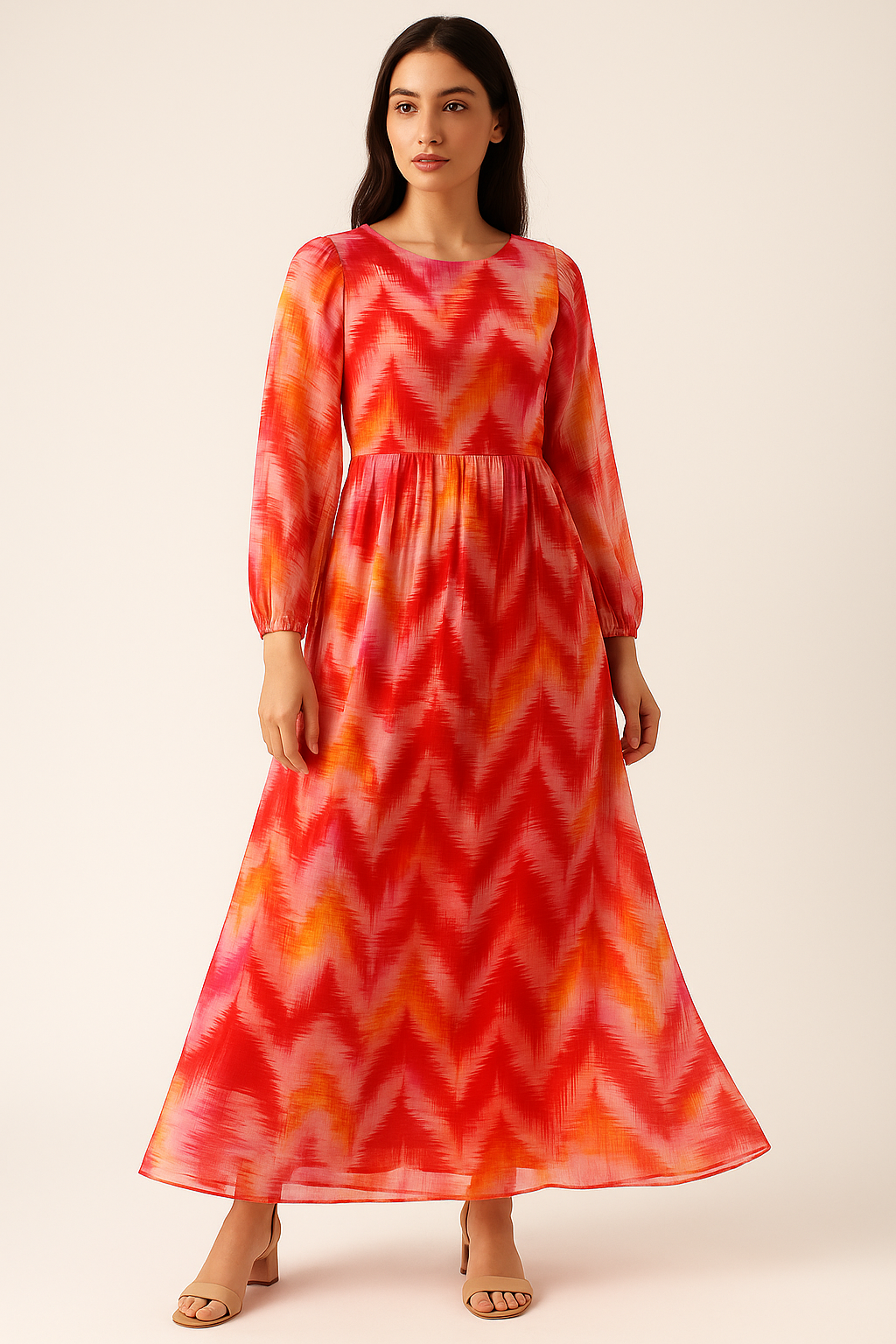 Classy Multicolor Damask Zigzag Pure Cotton Digital Printed Fabric