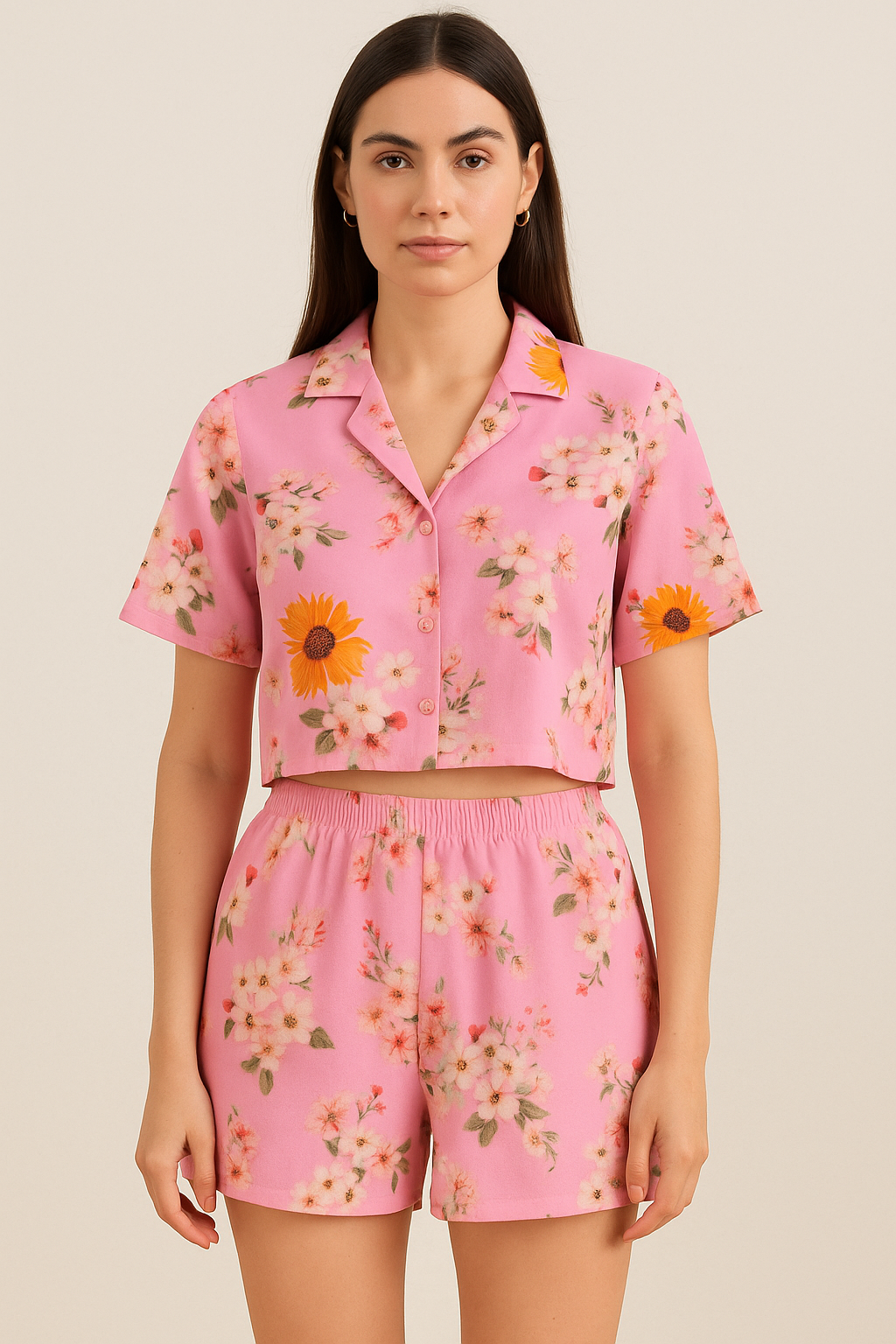 FAB VOGUE Studio - Classy Pink Ditsy Digital Printed Fabric