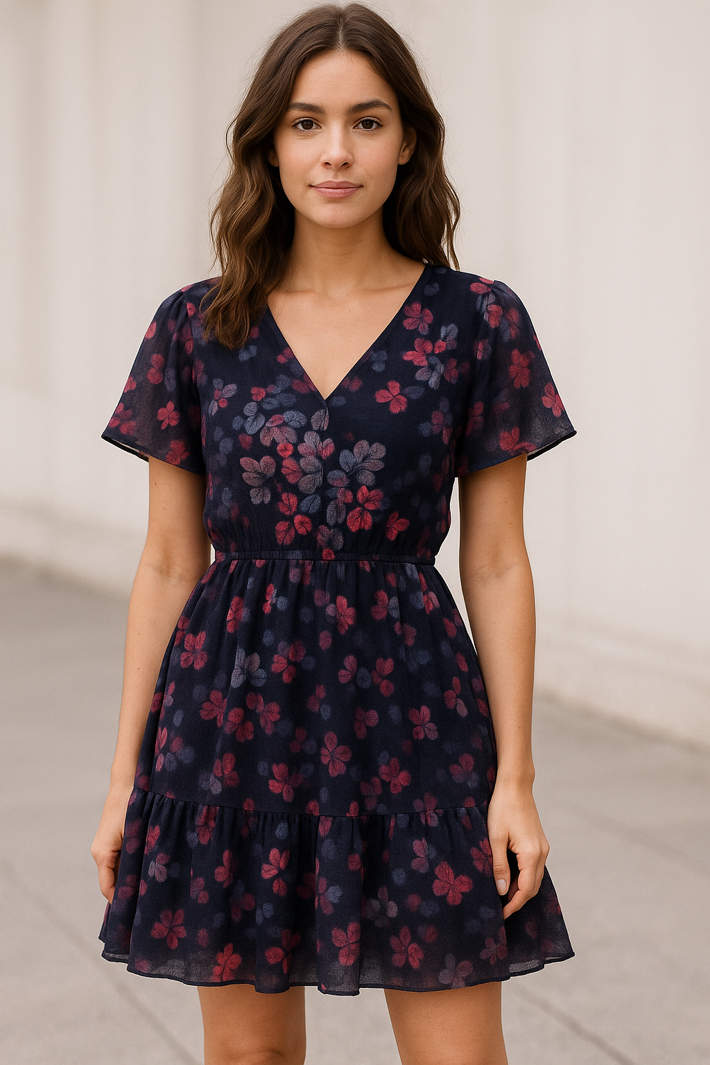 Gorgeous Blue Ditsy Digital Printed Fabric by FAB VOGUE Studio