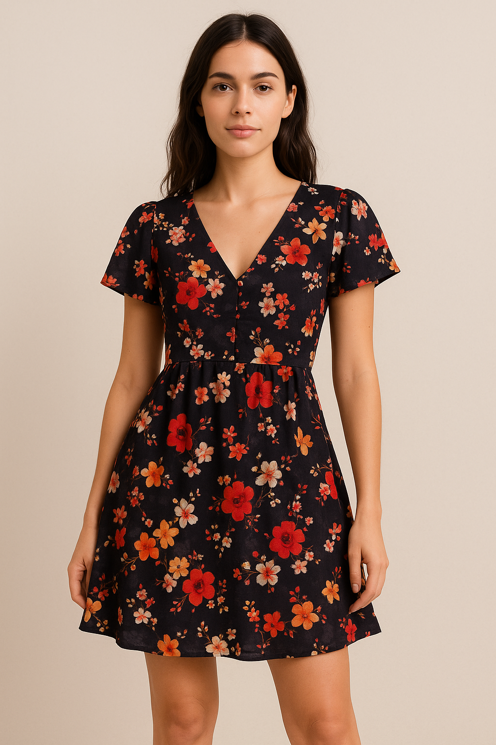 FAB VOGUE Studio's Black Floral Digital Printed Fabric