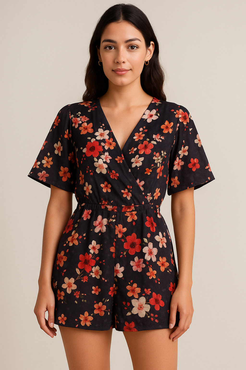 FAB VOGUE Studio's Black Floral Digital Printed Fabric