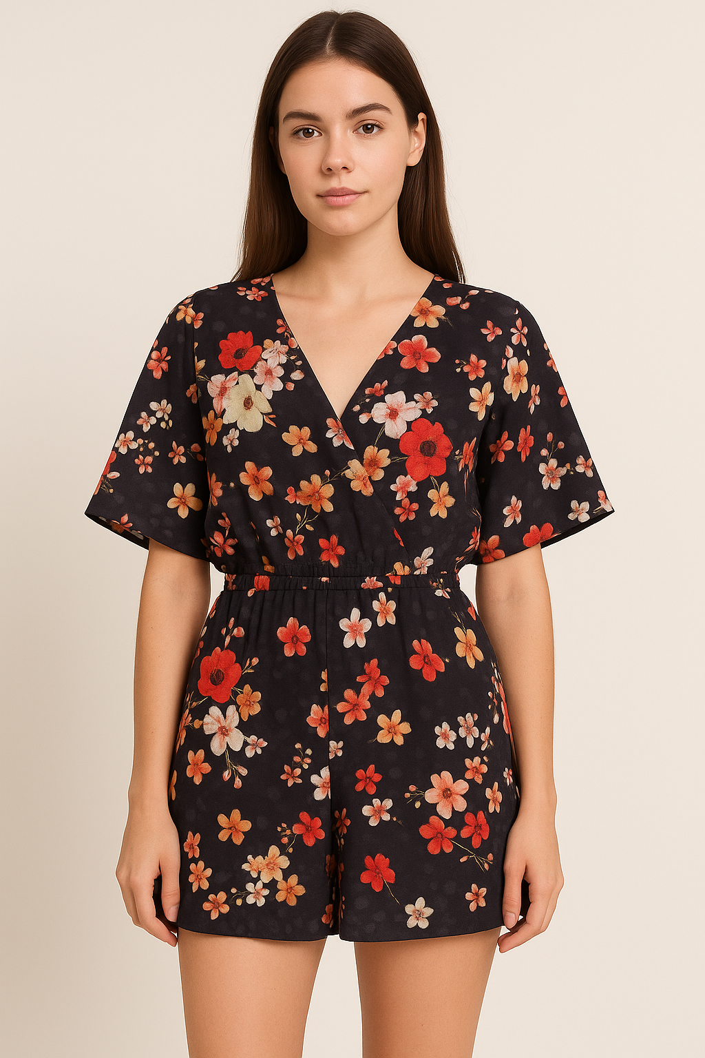 FAB VOGUE Studio's Black Floral Digital Printed Fabric