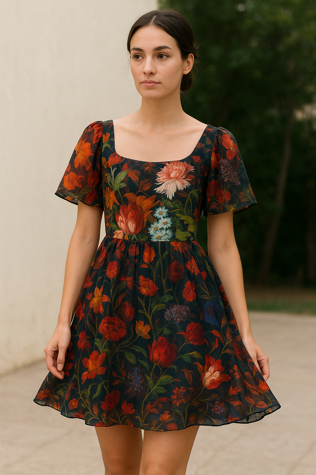 Vitage Flowers Allover Digital Printed Fabric - Pure Cotton