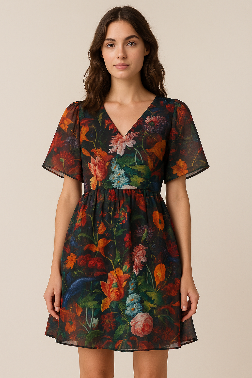 Vitage Flowers Allover Digital Printed Fabric - Pure Cotton