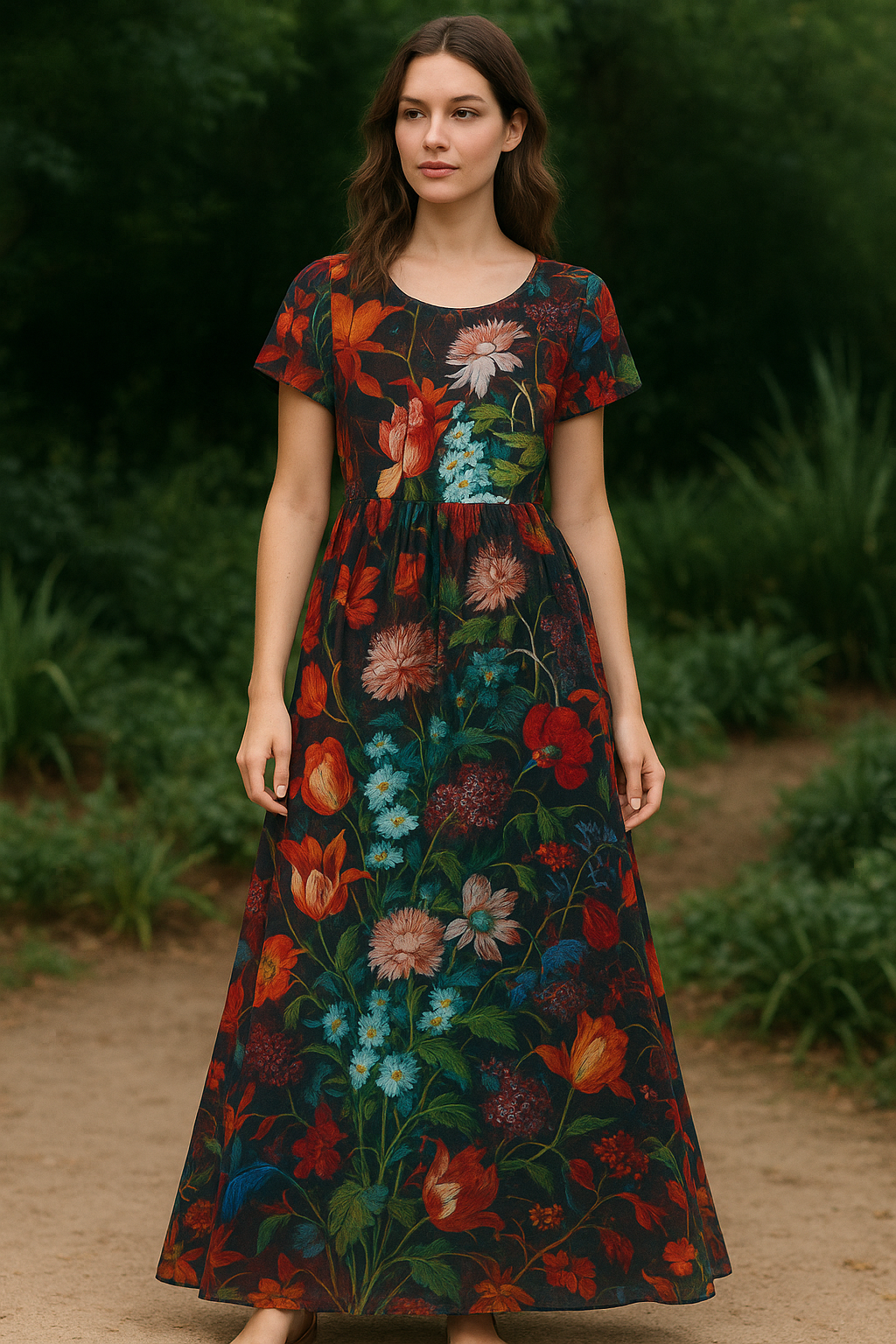 Vitage Flowers Allover Digital Printed Fabric - Pure Cotton