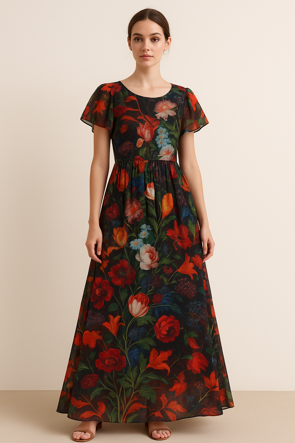 Vitage Flowers Allover Digital Printed Fabric - Pure Cotton