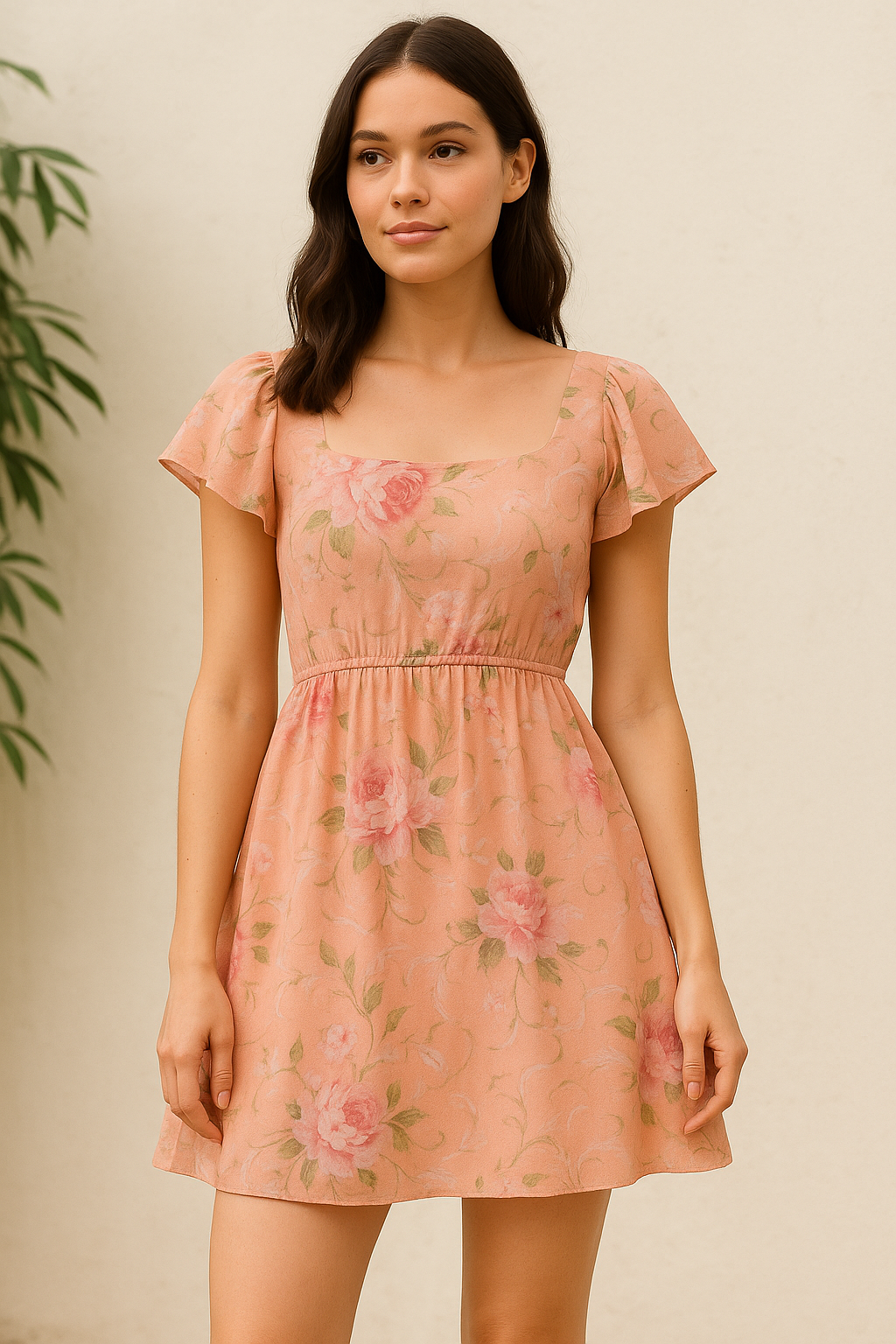 Peach Flower Pure Cotton Printed Fabric