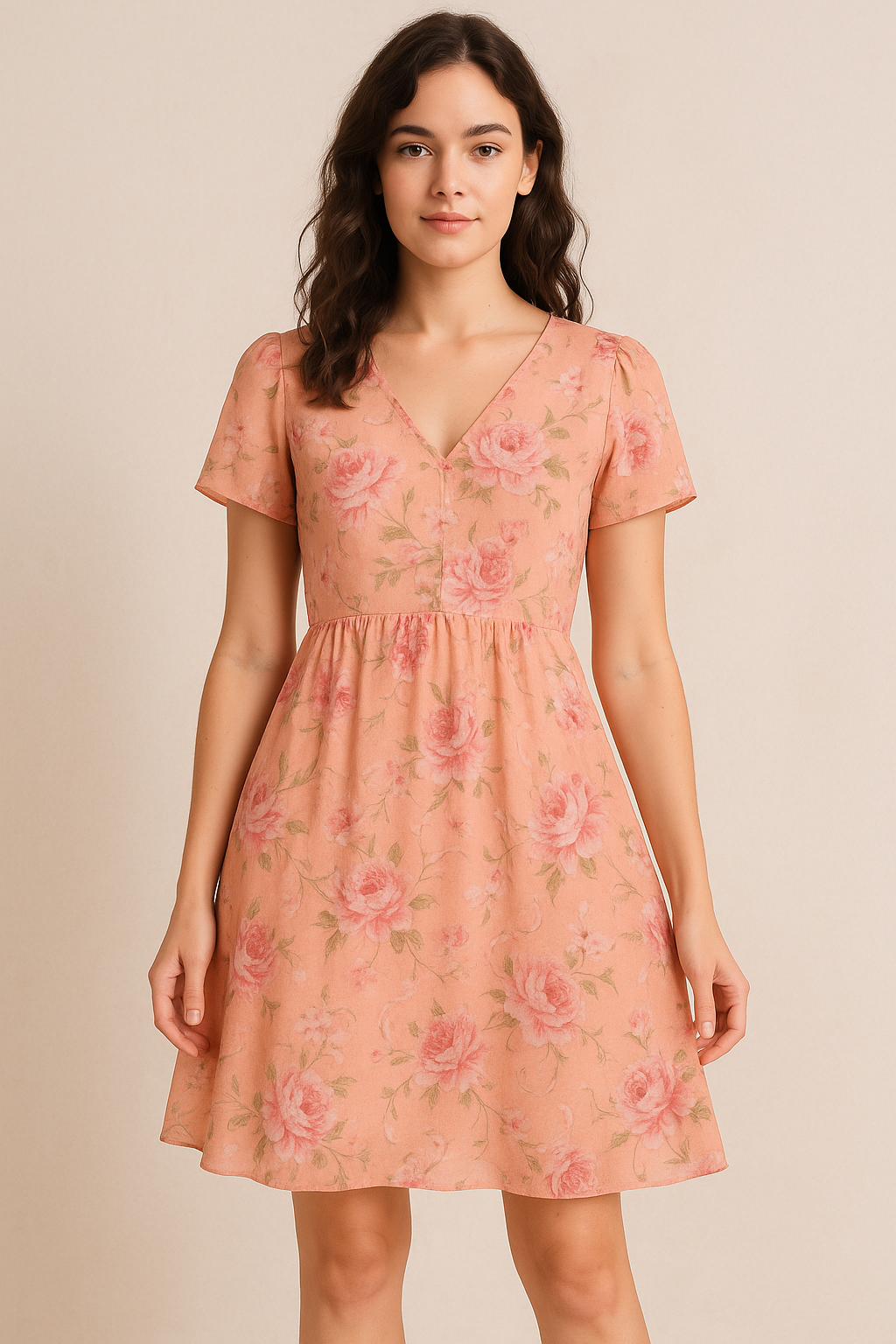 Peach Flower Pure Cotton Printed Fabric