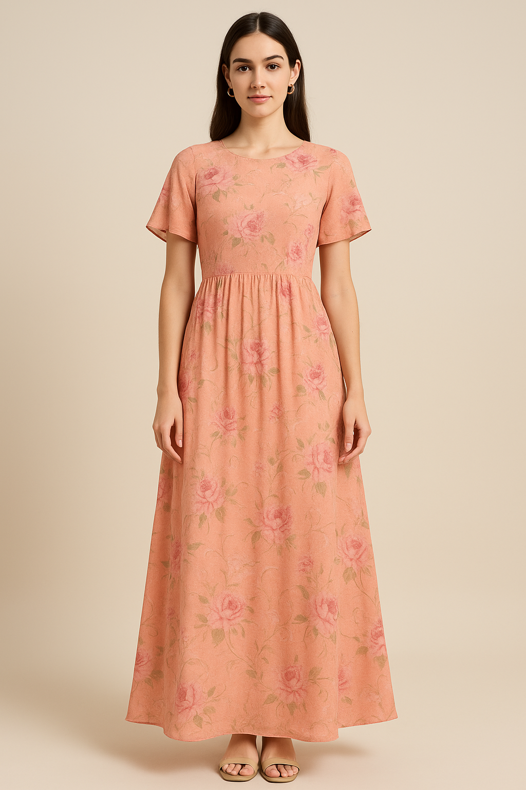 Peach Flower Pure Cotton Printed Fabric