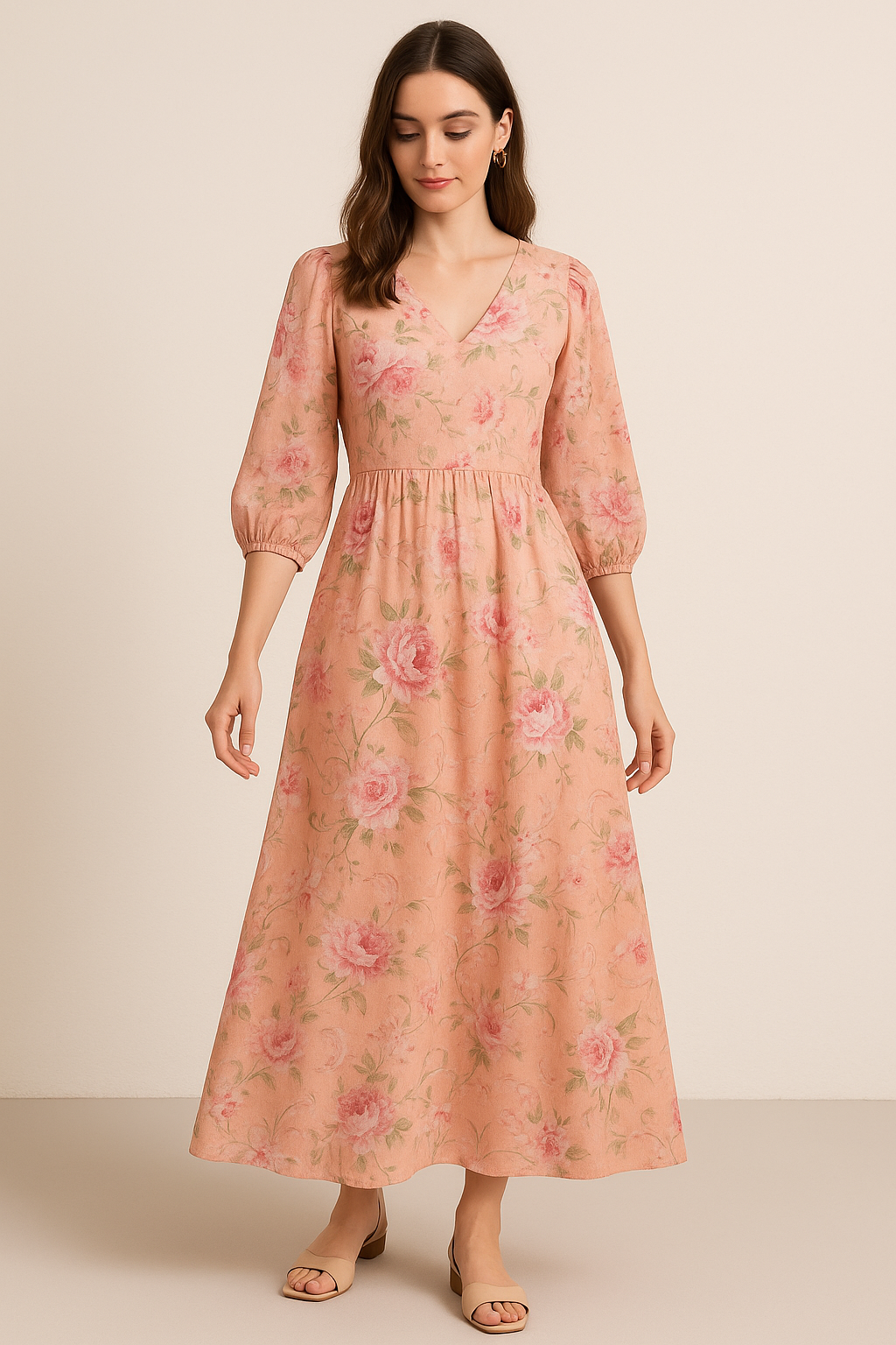 Peach Flower Pure Cotton Printed Fabric