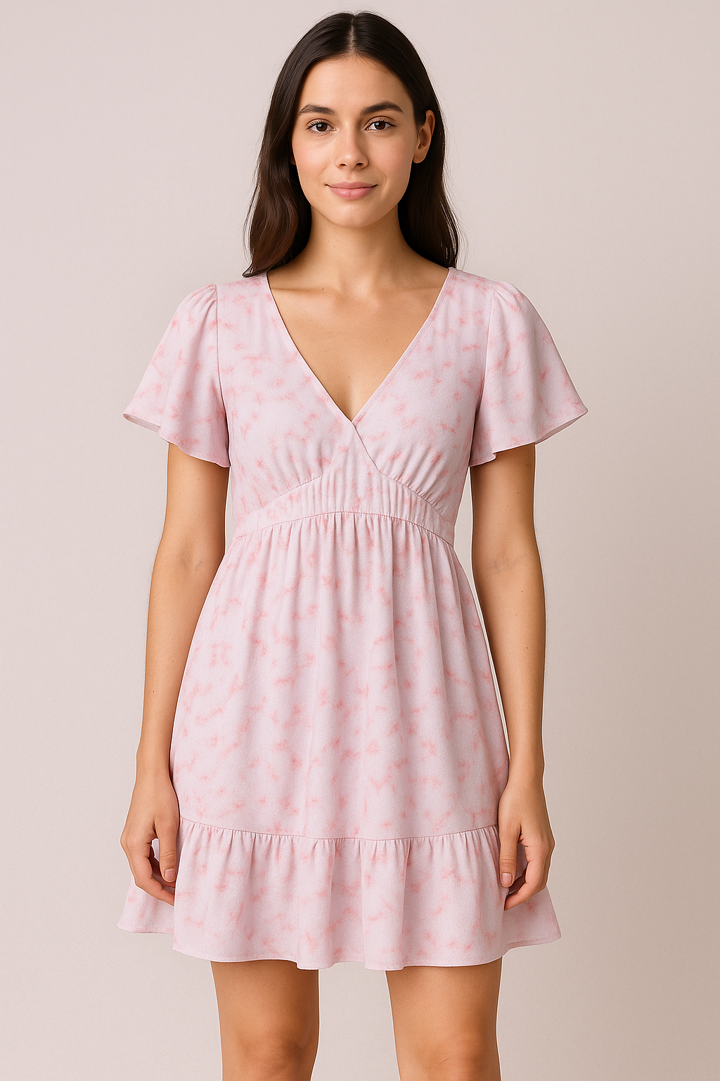 Pink Abstract Pure Cotton Printed Fabric