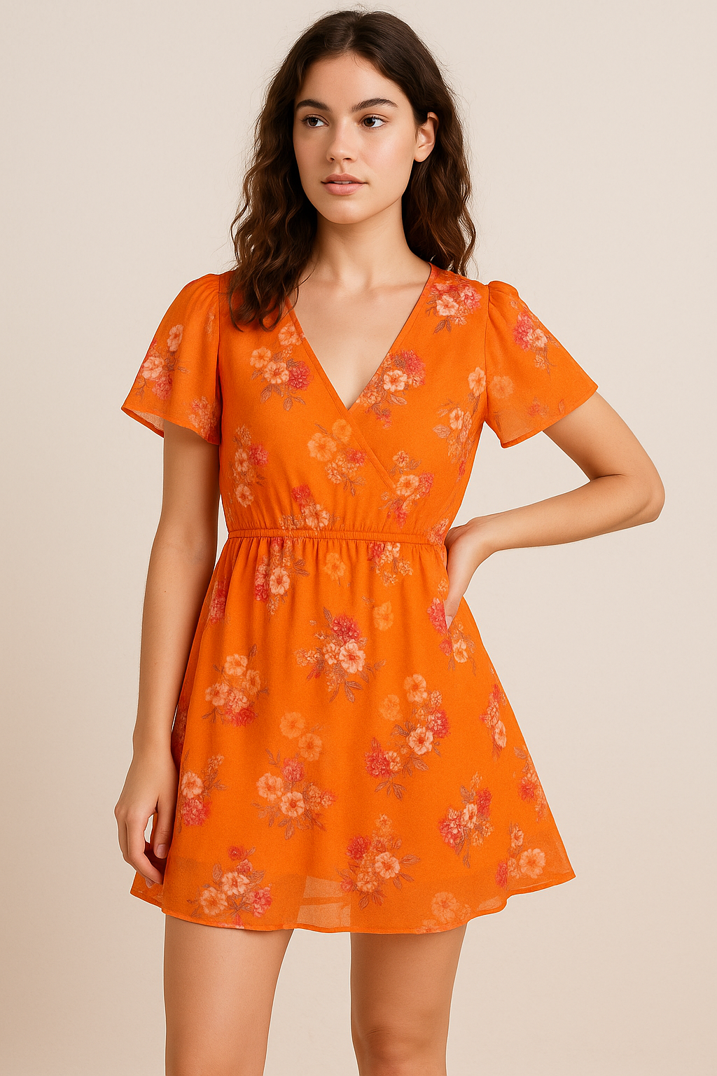 Mustard Yellow Flower Printed Pure Cotton Fabric Material