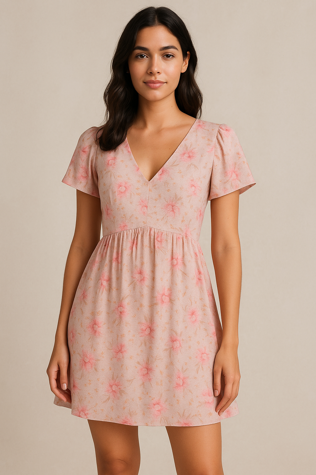 Pure Cotton Digital Printed Fabrics in Light Pink and Floral Leaves Pattern