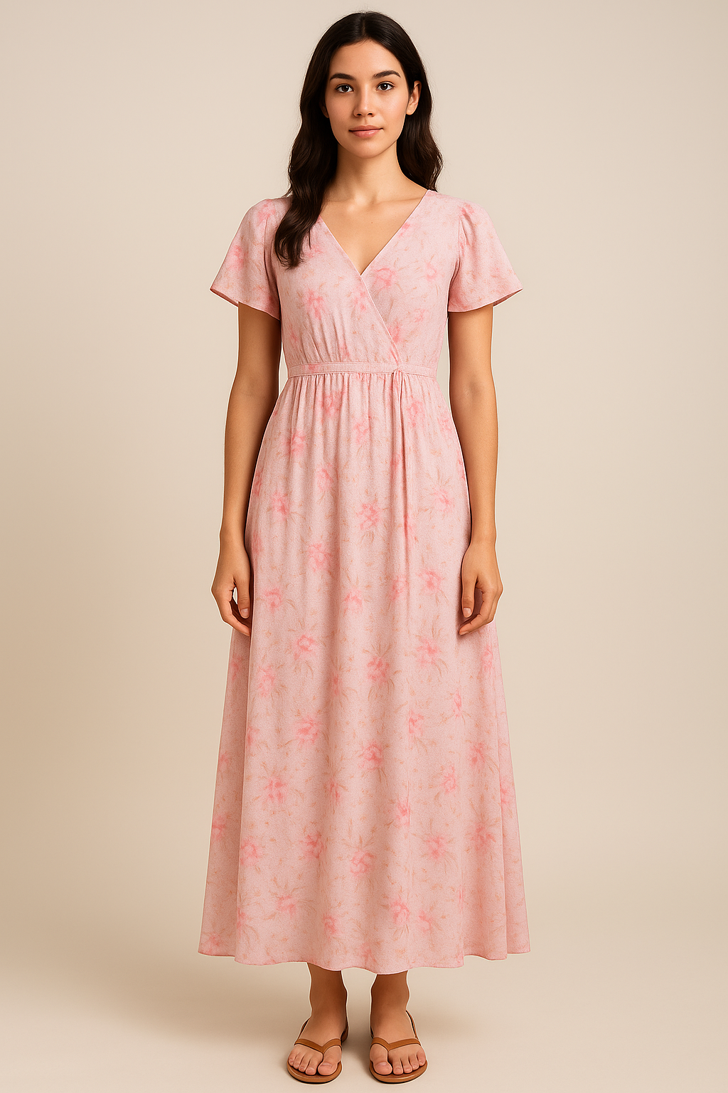 Pure Cotton Digital Printed Fabrics in Light Pink and Floral Leaves Pattern