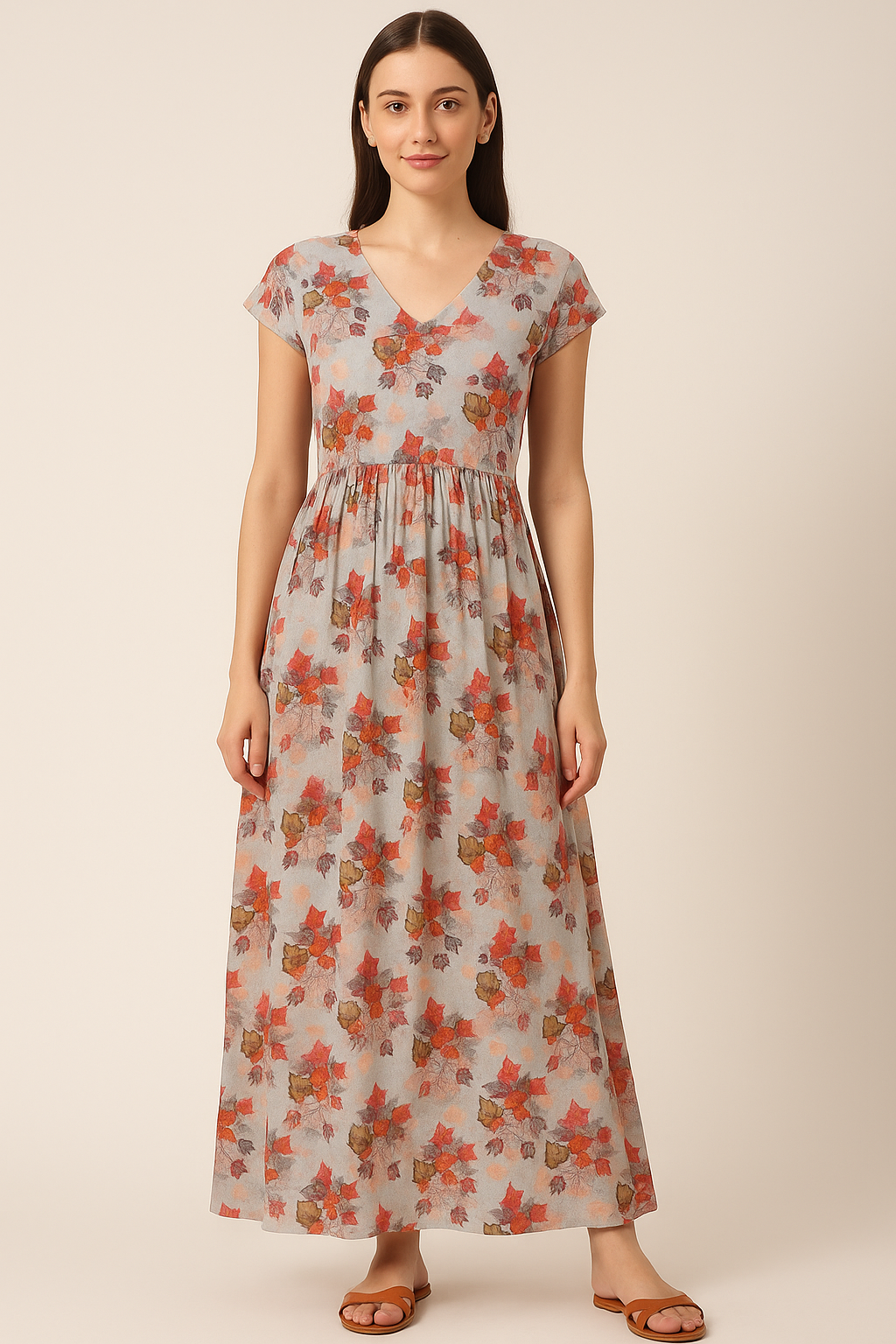 Multicolor Leaves Pure Cotton Printed Fabric Material