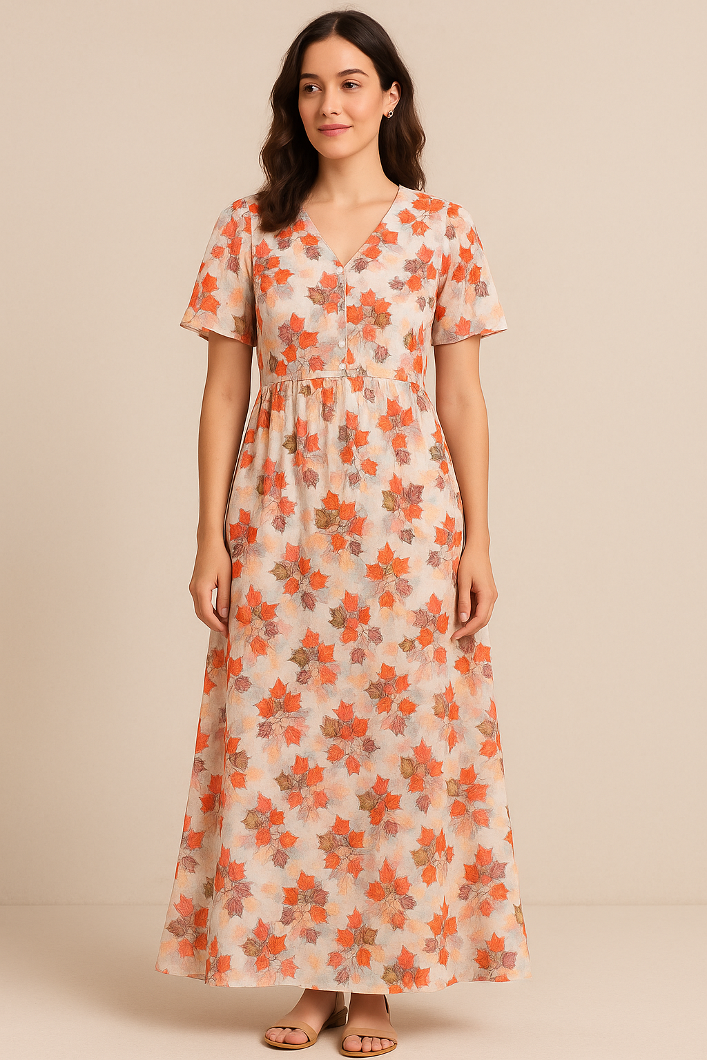 Multicolor Leaves Pure Cotton Printed Fabric Material