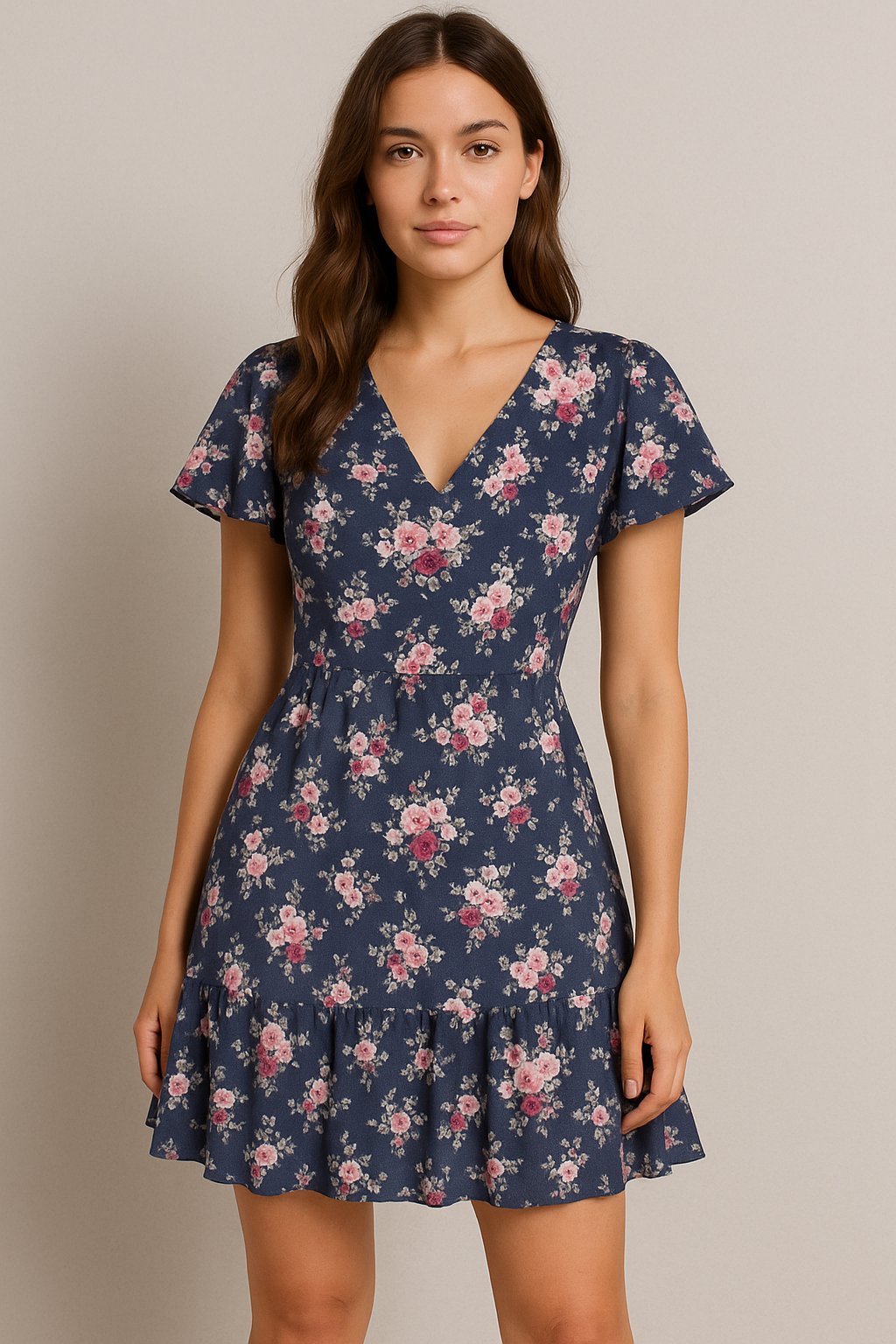 Red Flower Pure Cotton Printed Fabric Material