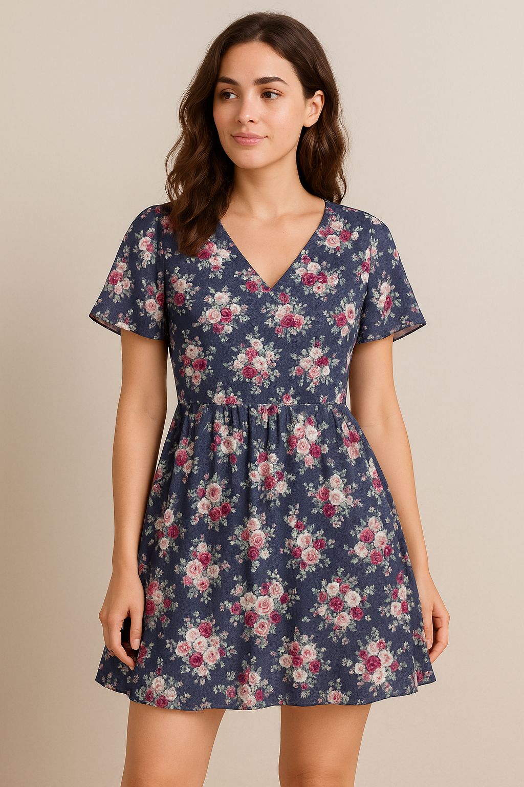 Red Flower Pure Cotton Printed Fabric Material