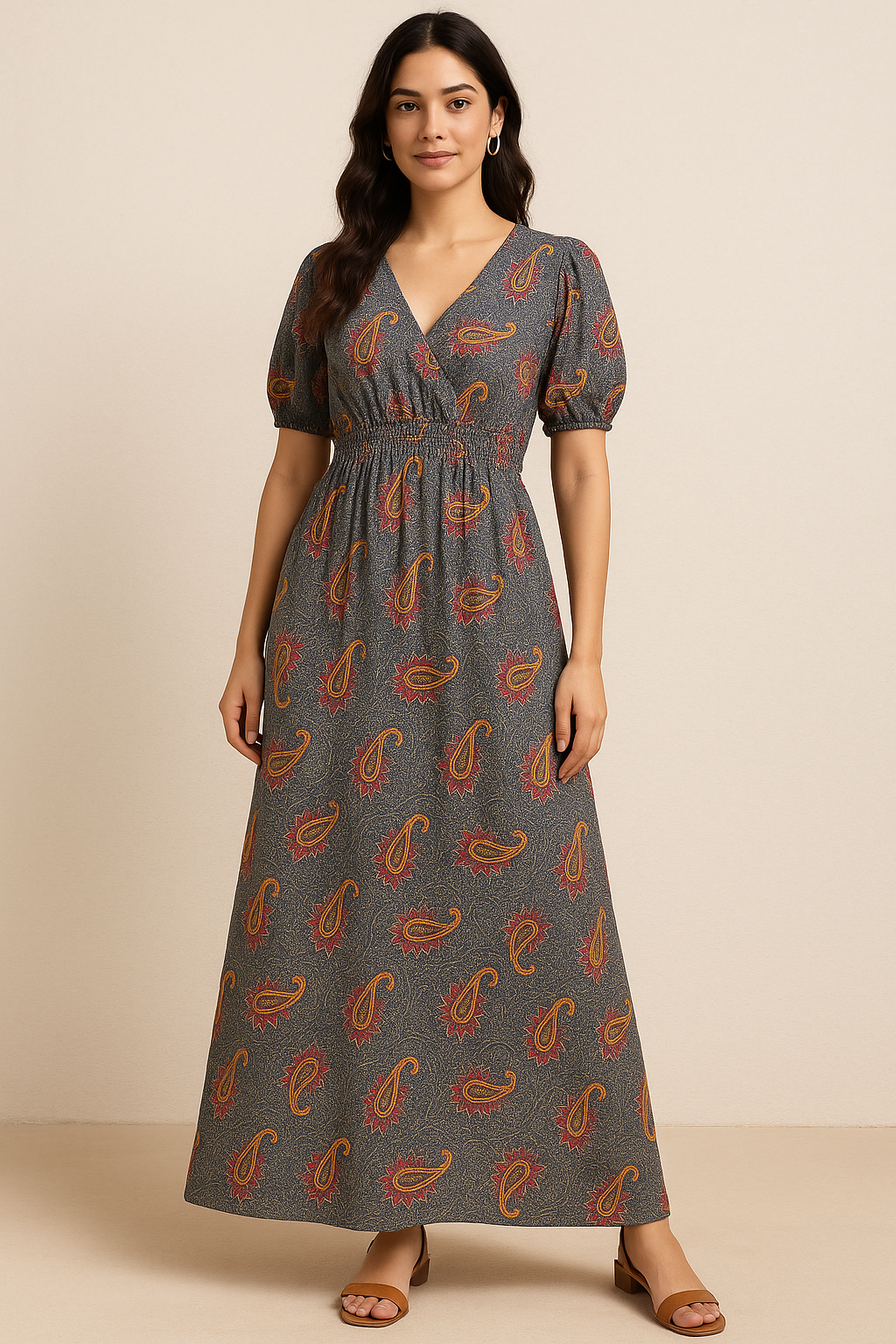 Red Paisley Pure Cotton Printed Fabric Material