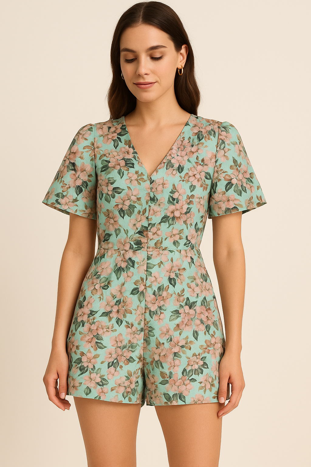 Cyan Flower Pure Cotton Printed Fabric Material