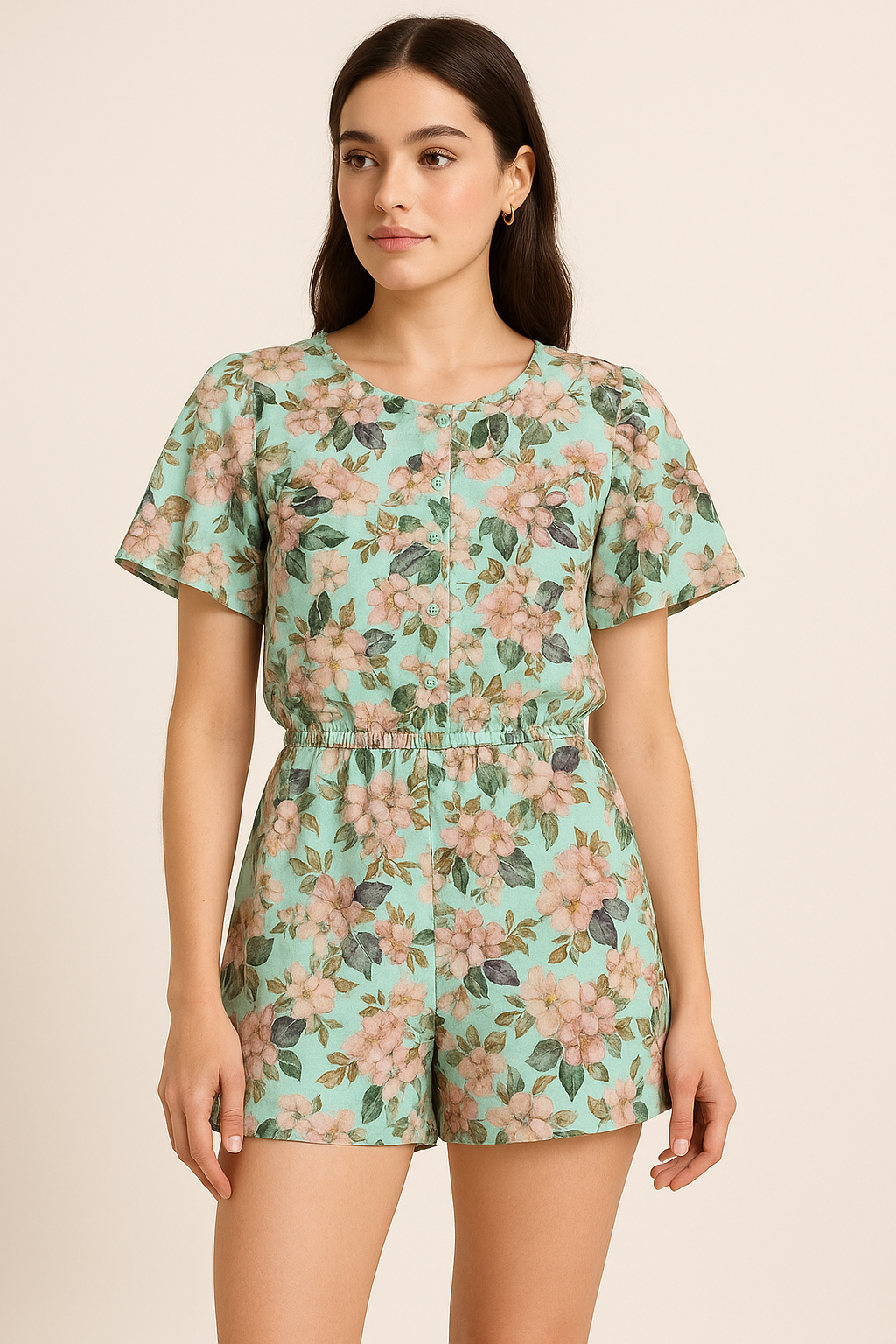 Cyan Flower Pure Cotton Printed Fabric Material