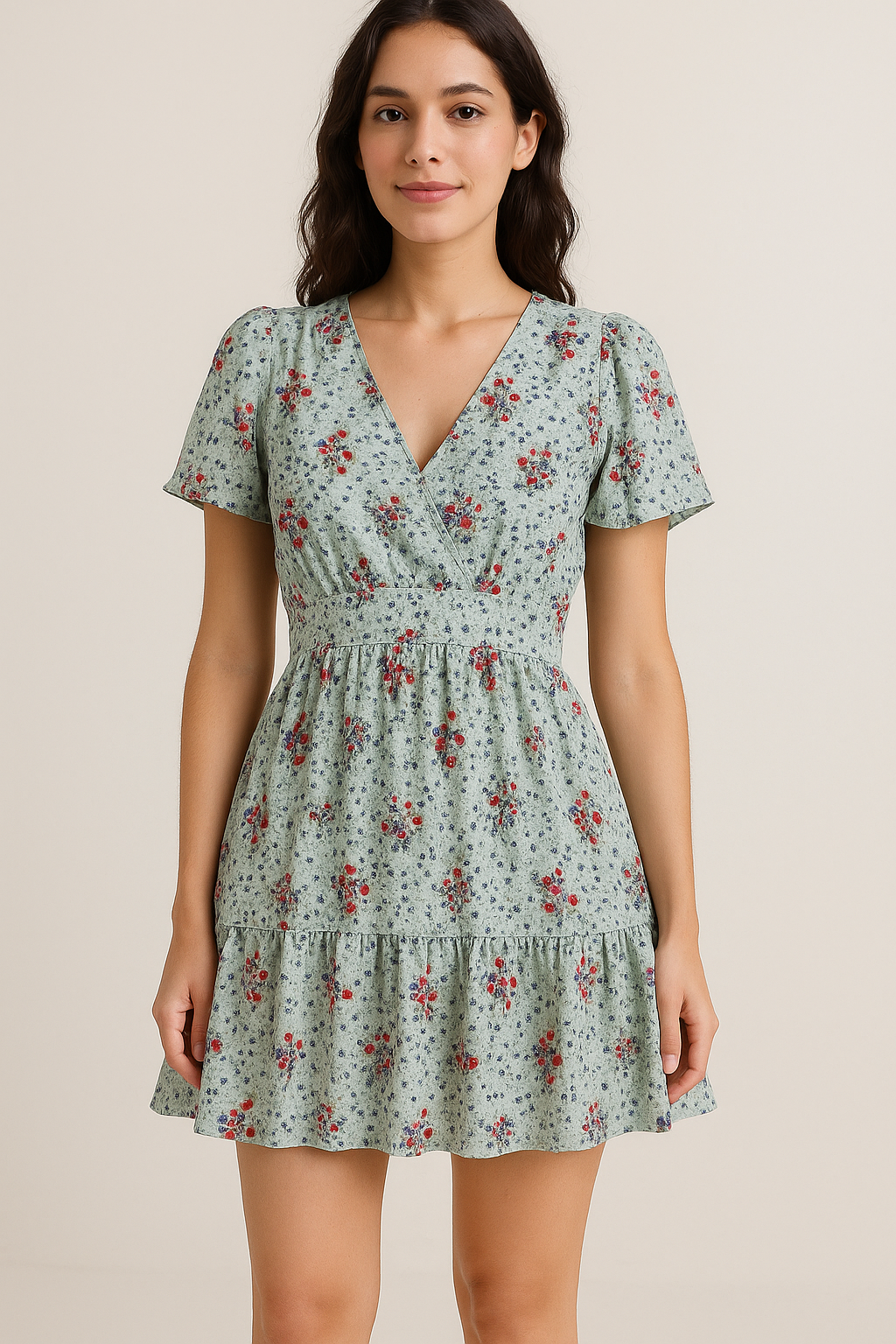 Sky Blue Flower Pure Cotton Printed Fabric Material