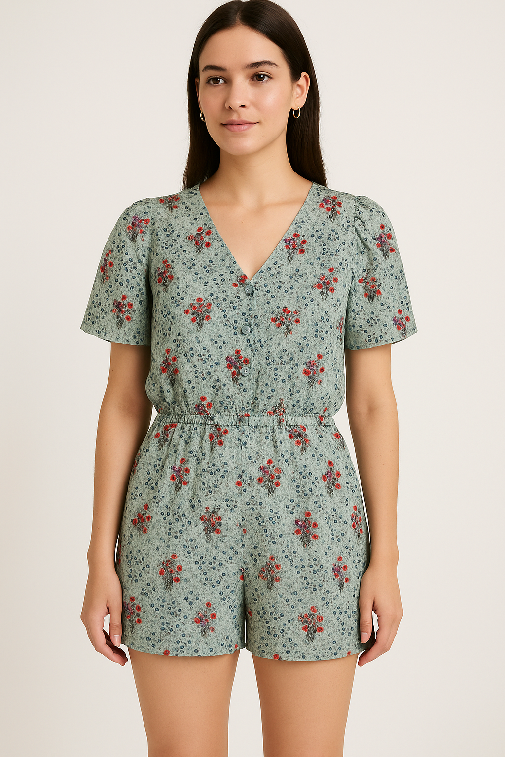 Sky Blue Flower Pure Cotton Printed Fabric Material