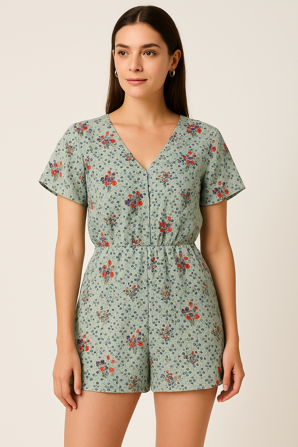 Sky Blue Flower Pure Cotton Printed Fabric Material