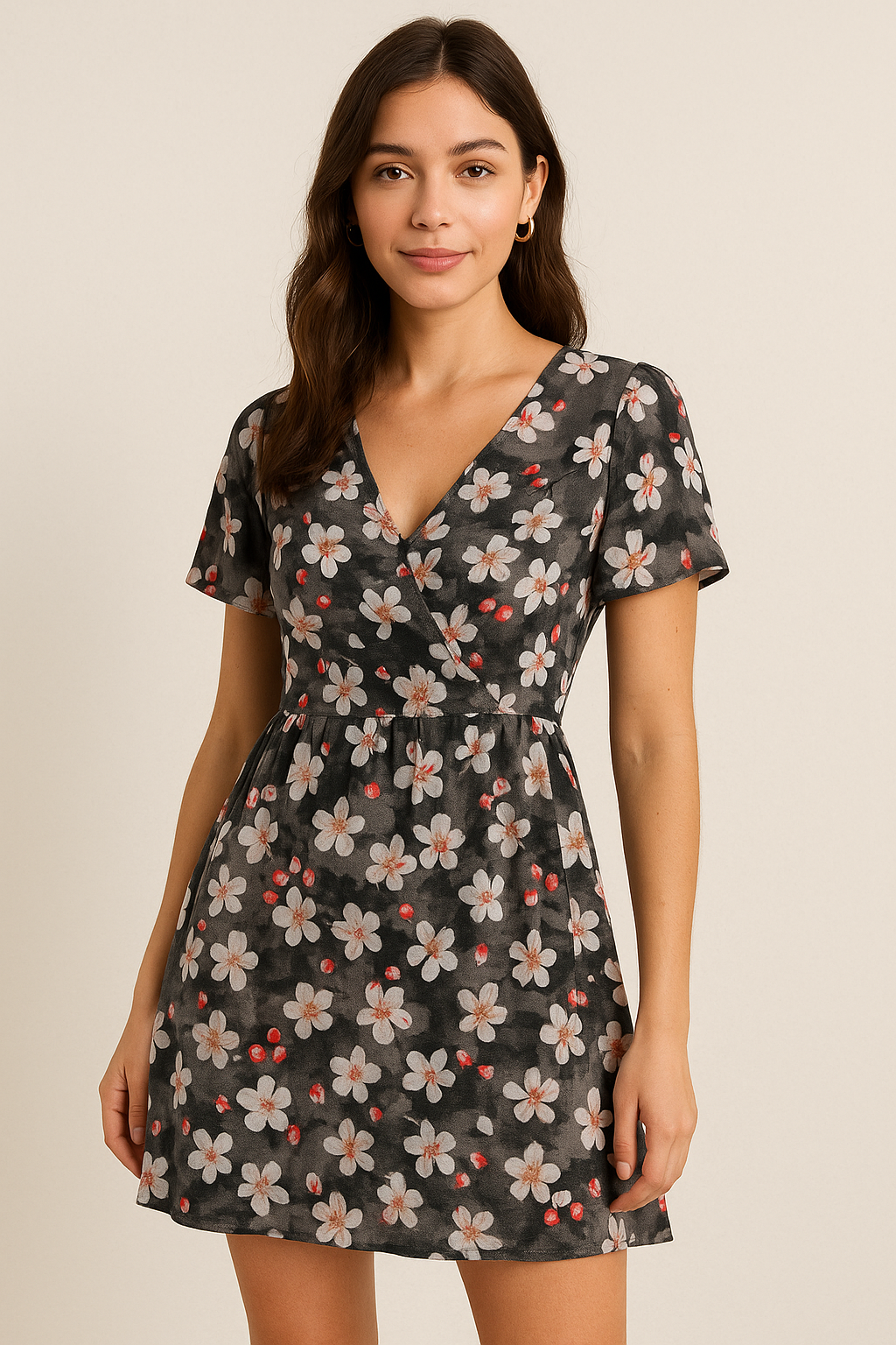 Black Watercolor Pure Cotton Printed Fabric Material