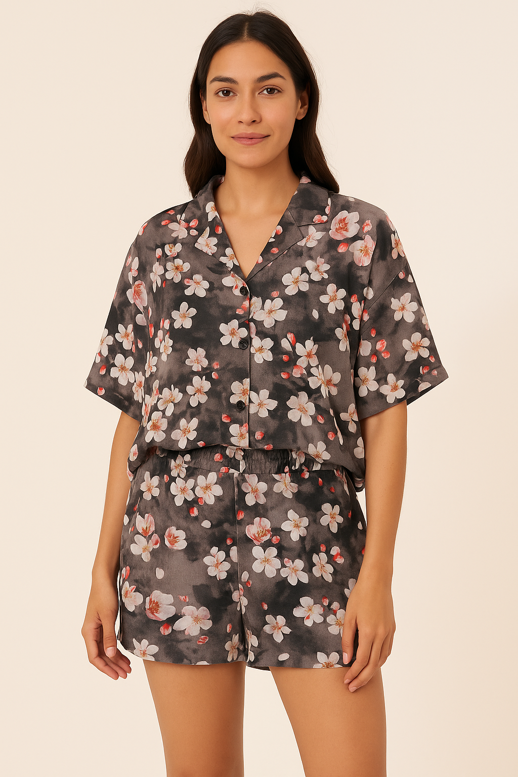 Black Watercolor Pure Cotton Printed Fabric Material