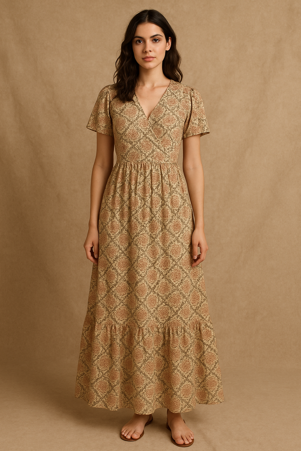 Golden Festive Pure Cotton Printed Fabric Material