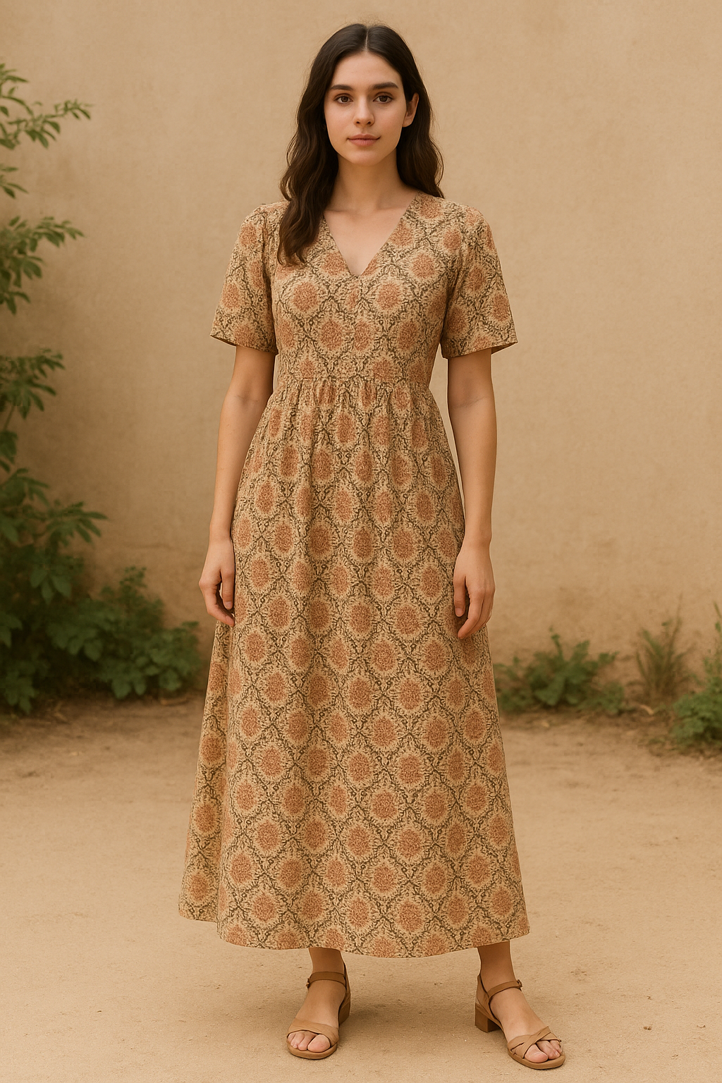 Golden Festive Pure Cotton Printed Fabric Material